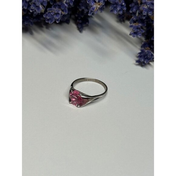 925 STERLING SILVER PINK TOPAZ RING SIZE 5 - Picture 5 of 9